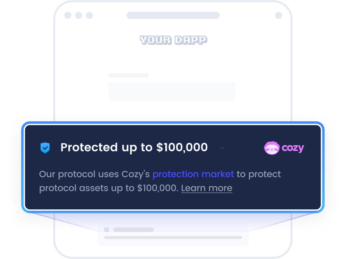 Example of a widget displaying the safety module amount in a dapp